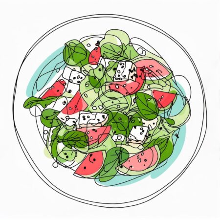 Feta- Wassermelonen Salat