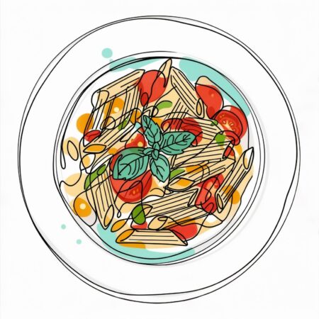 Penne all’arrabbiata mit Anti Pasti Gemüse