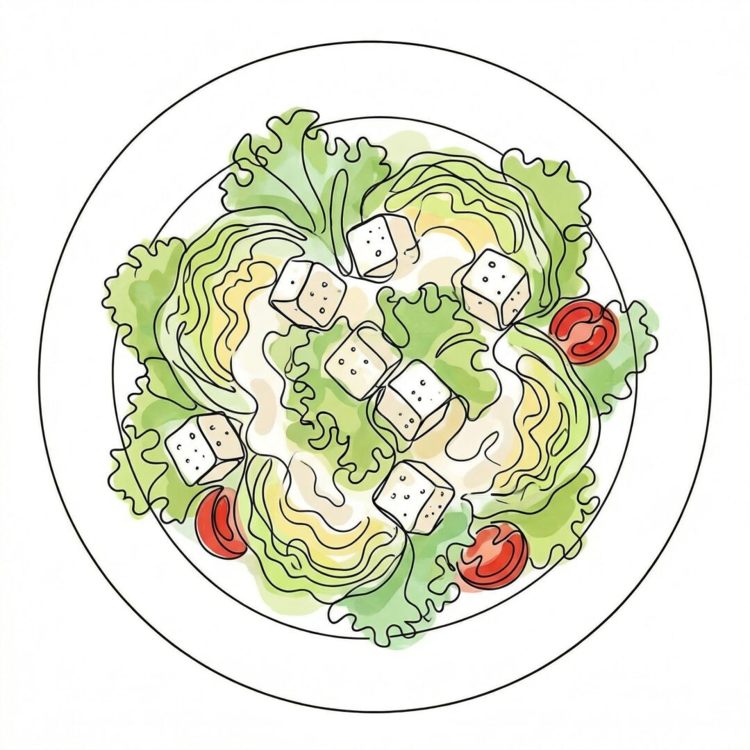 Rahmeisberg Salat mit Feta und Joghurt