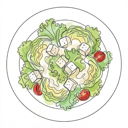 Rahmeisberg Salat mit Feta und Joghurt